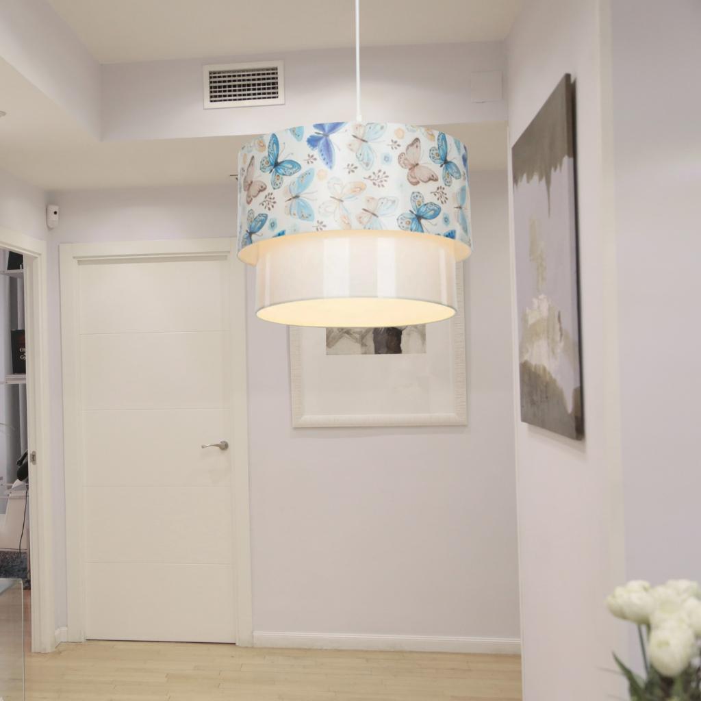 Cake Shaped Butterfly Patterned Pendant Lamp Bedroom Children's Room Teenager's Room Hallway Chandelier