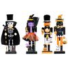 Halloween Nutcracker Figures Nutcracker Soldier Figurine for Mantel Wooden Handpainted Collectible Decoration for Shelf Table