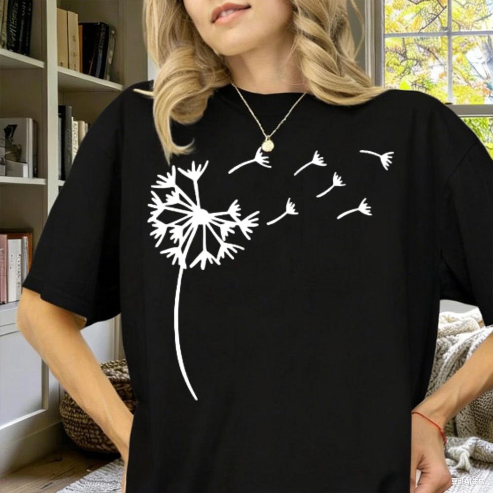 Dandelion Silhouette TShirt Dandelion Birds Birds Wildflower Shirt Make A Wish Dandelion Make A Wish Shirt Spring TShirt Tops