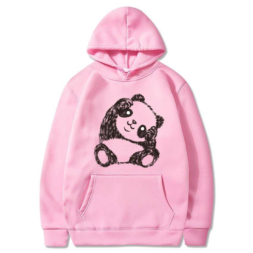 Autumn and winter new panda cartoon printed hoodie classic style college style men's and women's pullovers daily warm hoodie