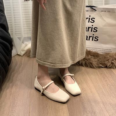 Французские британские туфли из кожи для женщин, новые весенние и осенние повседневные туфли Мэри Джейн в стиле ретро с квадратным носком для женщин