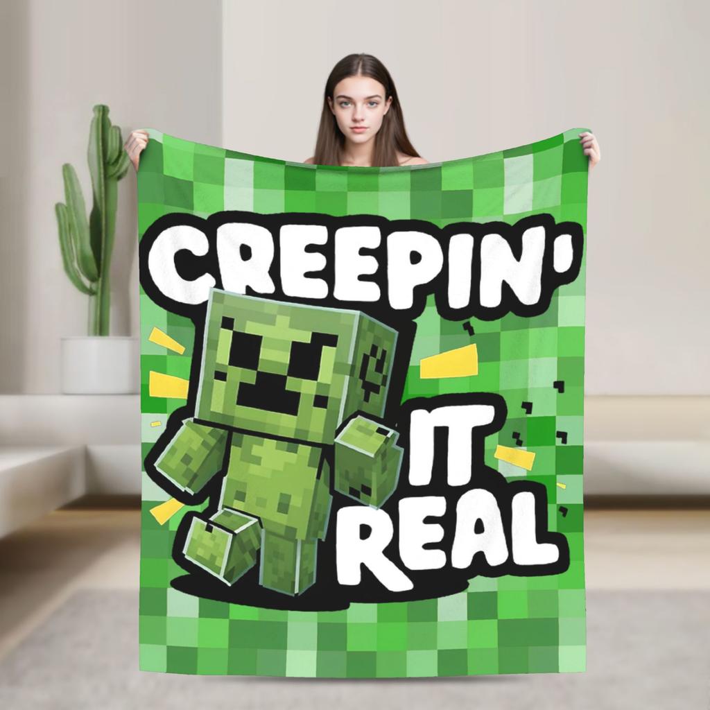 Вязаные одеяла My M-Miners Фланелевое легкое тонкое покрывало Creepin It Real Пиксельная игра Поделки для спальни дивана покрывало
