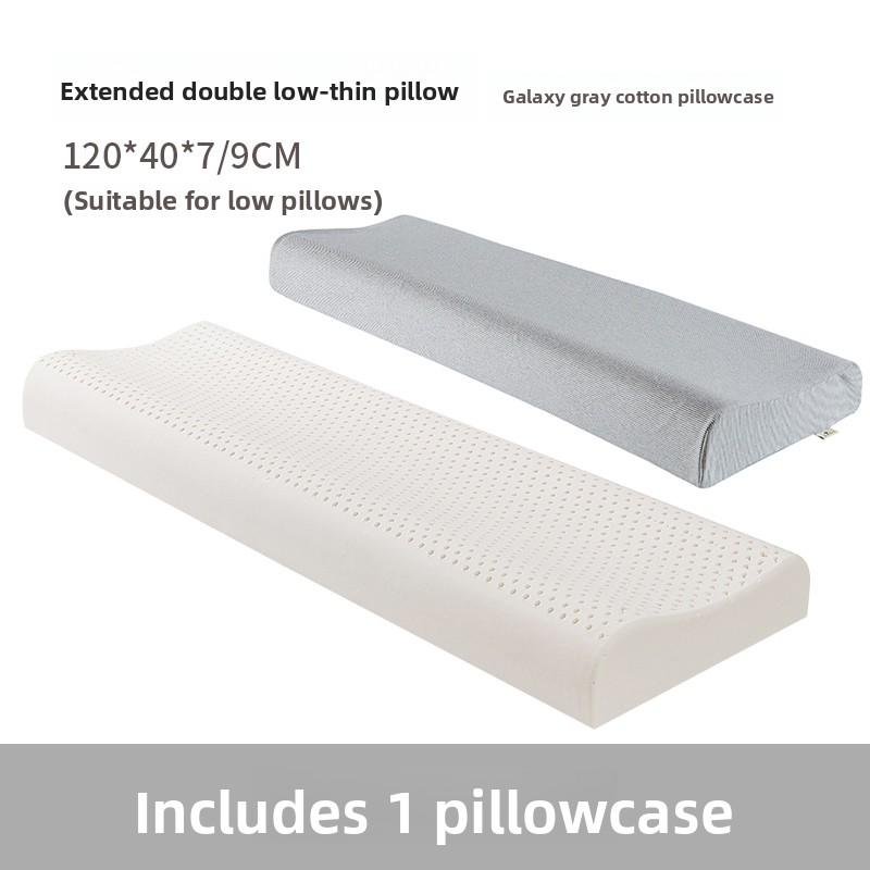 Natural Latex Long Pillow Double Size Extended Children Couples Massage Neck Support Bedding Accessories Soft Hard Adjustable