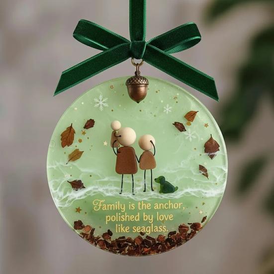 Украшение-дружба из морского стекла Круглое Ручной работы Украшение на елку из морского стекла с трогательным посланием Подарки дружбы для лучших друзей