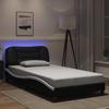 VidaXL Bed Frames with LED Lights, Upholstered Bed, Single Bed, Indoor Bedroom Adult Bed, Modern, Black 3213918