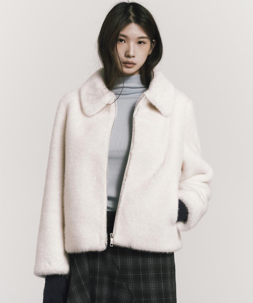 Nick&Nicole Premium Soft Glow Fur Jacket_Cream