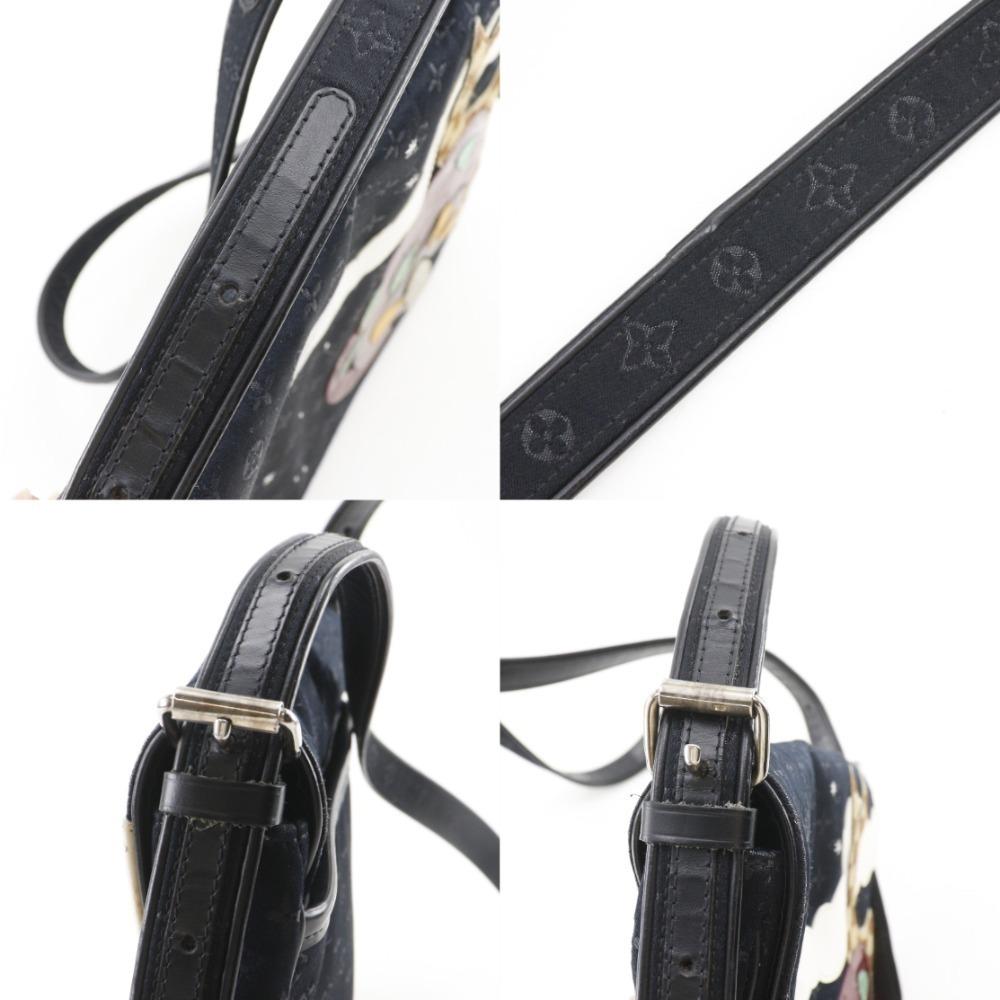 LOUIS VUITTON Muset Shoulder Bag M92273 Conte de Fe black Monogram satin/Monogram Vernis/Harako Women Used