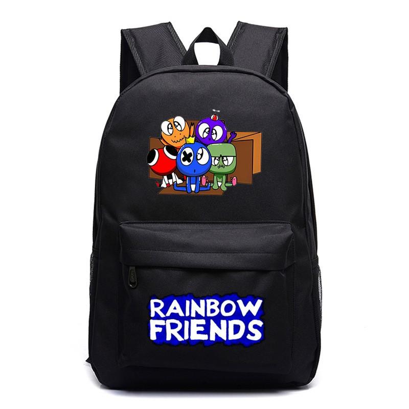 Мультяшный школьный рюкзак Rainbow Friends для детей, мальчиков и девочек, легкий, из ткани Оксфорд, для книг, с эргономичными лямками
