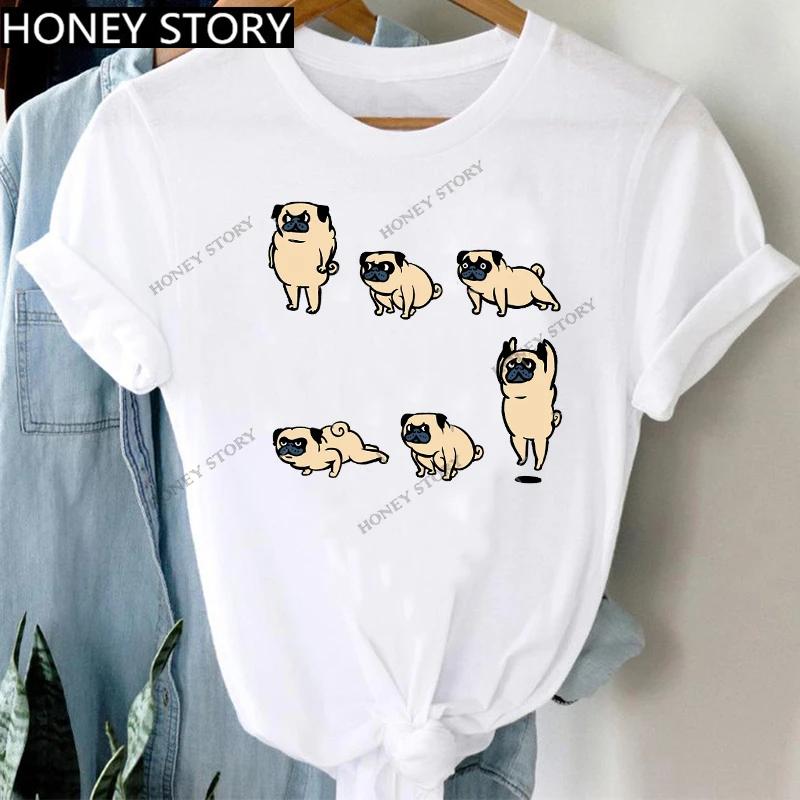 Women's Animal Panda Alpaca Print Loose T-shirt Aesthetic Graphic Top Summer Fashion Polyester Fabric Student Base Layer Shirt