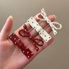 Ancola Red Polka Dot Bow Hair Clip: Cute Bangs Claw Clip for Women