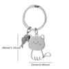 Funny Cartoon Cat Fish Keychain Couple Lovers Stainless Steel Keyring Lovely Pendant Key Chain Valentine'S Day Gift Jewelry