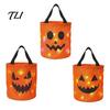 Trick or Treat Bags LED Light Up Halloween Bucket, Glow in The Dark Candy Colorful Event Supplies Bag with Handle, Reusable Lighted Goodie Gift