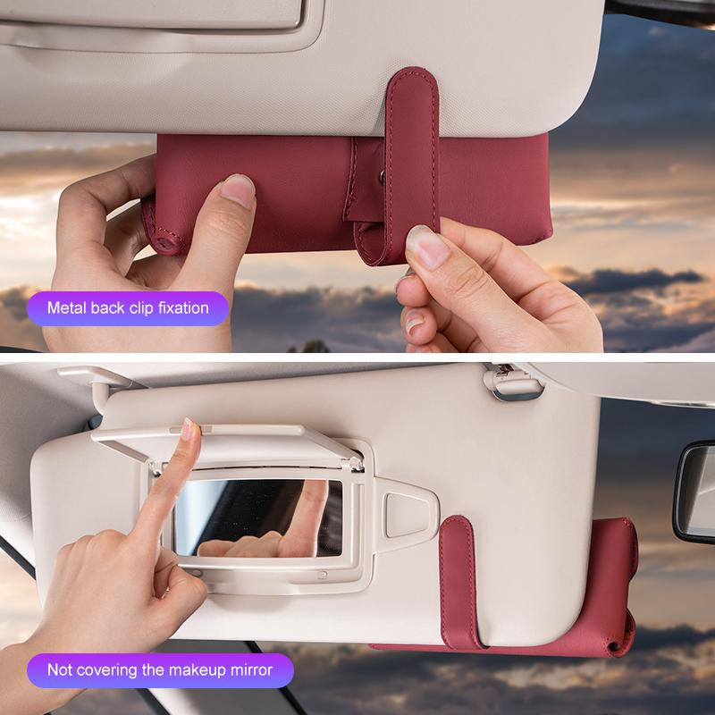 Leather Car Sunglasses Holder Glasses Case For BMW M M6 M2 M3 F32 E53 E60 E90 E91 E92 E93 F01 F30 G80 Visor Eyeglass Storage Box FVLBG1