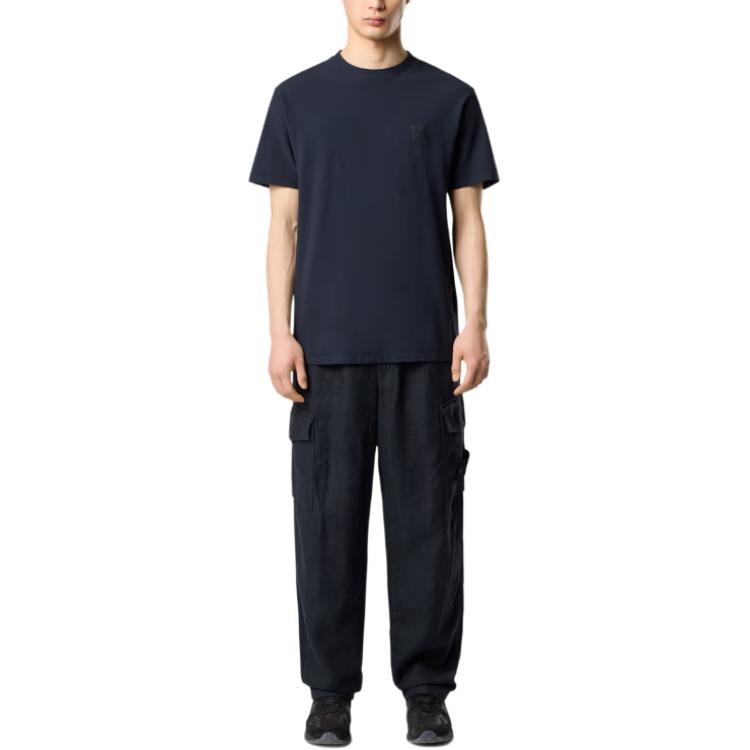 STONE ISLAND Мужская футболка с логотипом, с круглым вырезом, приталенного кроя, с коротким рукавом, топы, темно-синяя K1S1521000-08S0F11-V0020