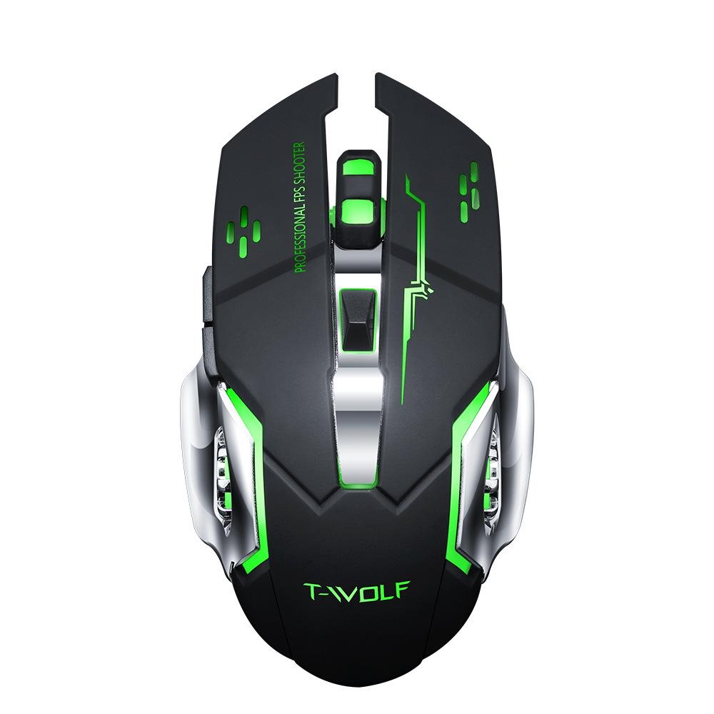 Rechargeable Wireless Mouse Silent Ergonomic Gaming Mice 6 Keys RGB Back-light for Laptop Computer Pro Gamer