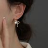 Женские простые модные универсальные серьги-бабочки с бантом и жемчугом