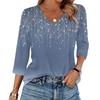 Women's T Shirt Print 3/4 Sleeve Daily Weekend Fashion Basic V- Neck Regular Top