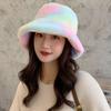 Sunscreen Cap Foldable Korean Style Cap Autumn Winter Hat Women Fisherman Hat Faux Fur Bucket Hat