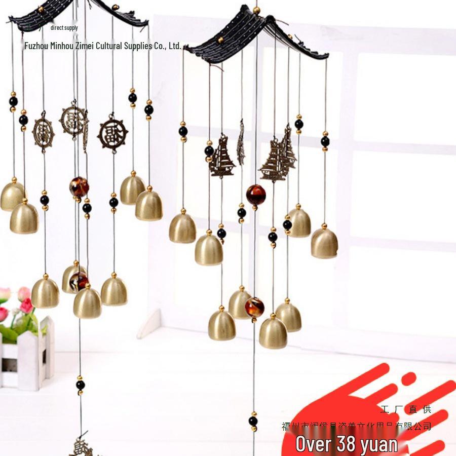 Retro Copper Wind Chime Blessings - Smooth Sailing Ornament for Door, Window or Gift