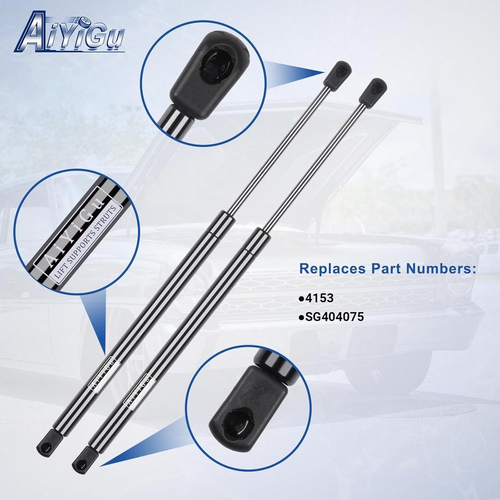 Газовые упоры капота Амортизаторы Подъемные стойки Газовые пружины 4153 Совместимы с Ford F150 2004-2008, Lincoln Mark LT 2008, Замена SG404075, Комплект из 2 шт.