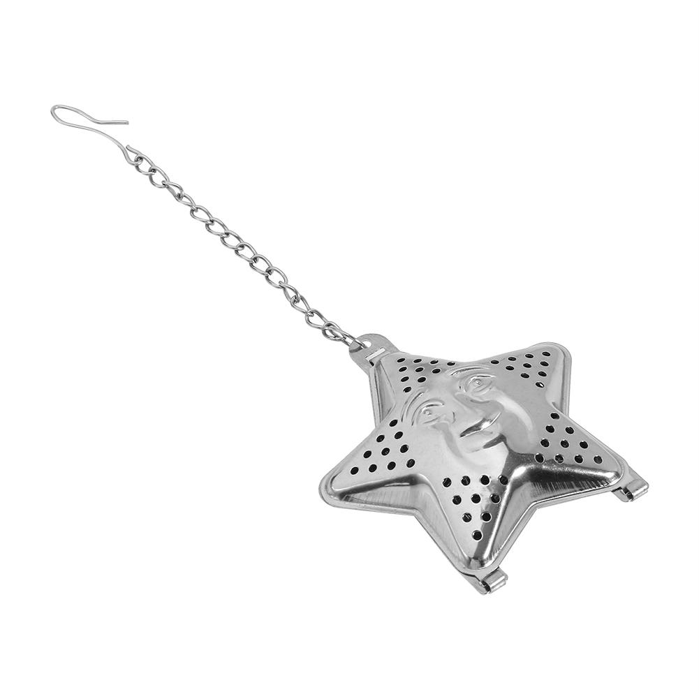 Сито-заварник Star Chain T, Милый фильтр-сите из нержавеющей стали для листового чая с кнопкой открытия, Визуальный диффузор с мелкой сеткой, Подарок для любителей чая