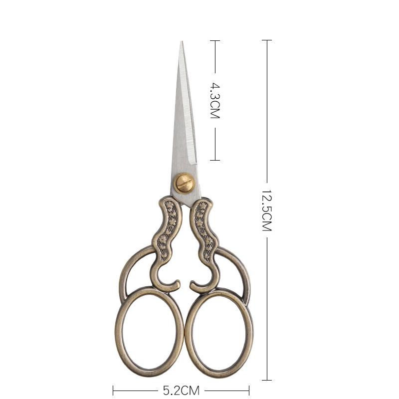 Винтажные ножницы для вышивания из нержавеющей стали, разноцветные ножницы для ткани ручной работы с заостренной нитью DIY