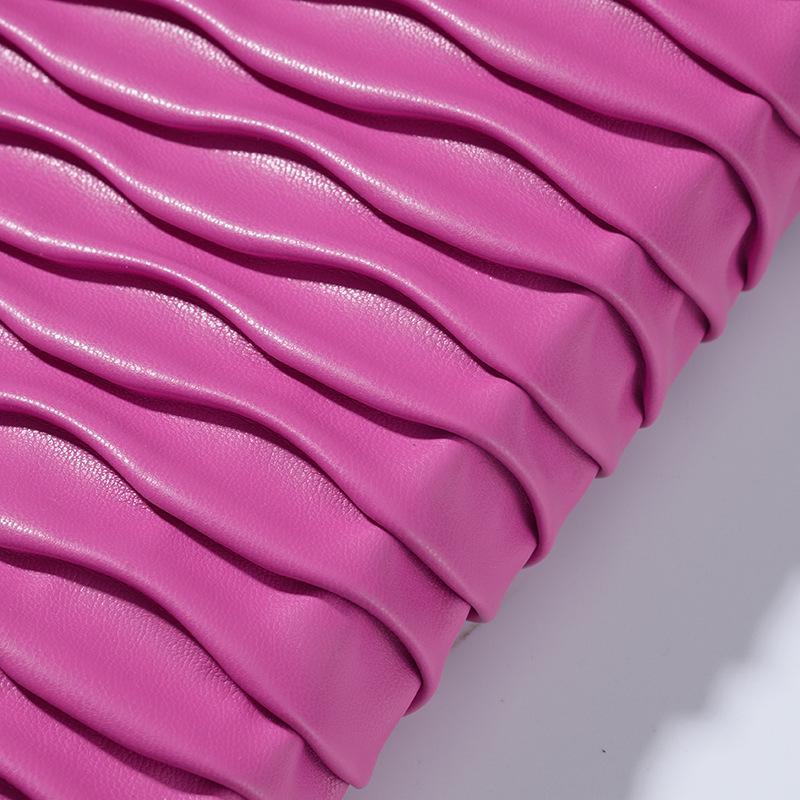 Беспроводная стеганая 3D тисненая плиссированная ПУ дышащая водонепроницаемая эластичная ткань для одежды, сумок и обуви