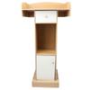 Pulpit Podium Stand MDF Modern Floor Standing Reception Desk Classroom Lectern with Storage Shelf