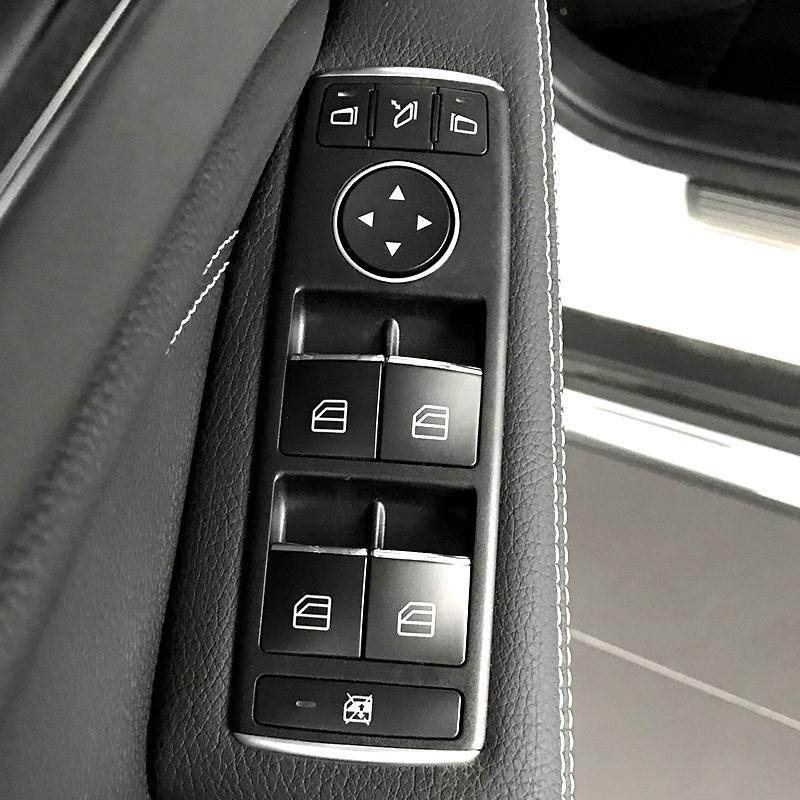 For Mercedes Benz ML GL W166 X166 C W204 E W212 GLK X204 Class Door Lift Button Stickers ABS Chrome Trim Accessories