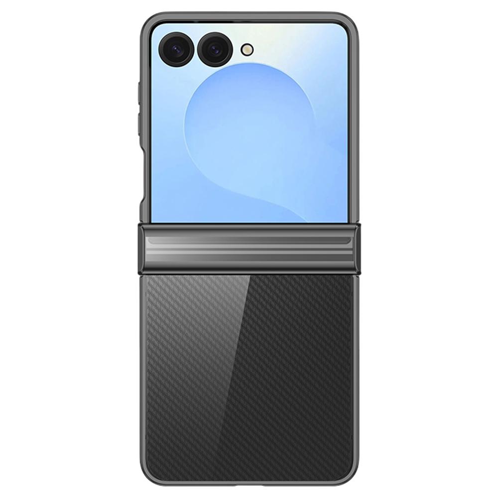 Чехол для Samsung Galaxy Z Flip7 5G, конструкция шарнира, гальванизированный ПК, прозрачная крышка для телефона