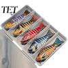 Durable Metal Hooks 5Pcs/Set Hard Fishing Lures, Bass Baits with Realistic Fish Patterns Hooks, Reusable Lures for Anglers Freshwater Saltwater