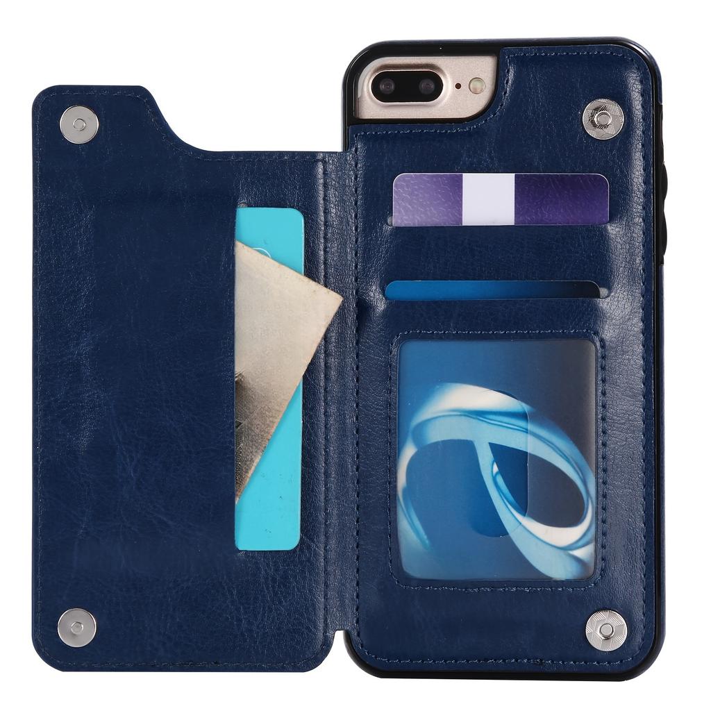 Чехол для телефона-кошелька с держателем для карт, чехол с подставкой для карт из искусственной кожи, двойной магнитной застежкой и прочным противоударным чехлом, для IPhone