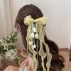 Fairy Style Tulip Hair Clips Mesh Ribbon Organza Bowknot Barrette Muguet Flower Hairpin  Seaside