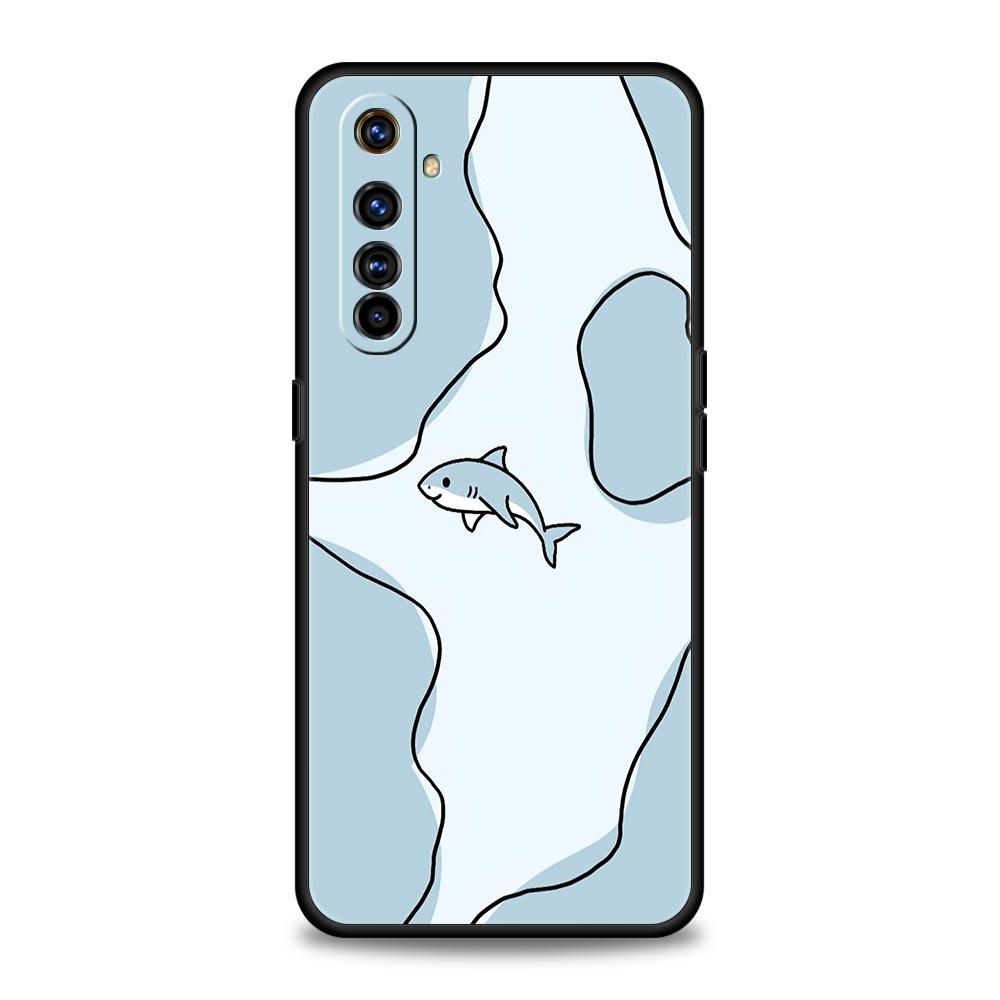 Мягкий ТПУ чехол с рисунком Акулы на море Для Realme 13 12 11 10 9 Pro Plus GT3 GT2 C21 C25 C35 C53 C55 C67 Pro 5G Чехол-бампер Fundas