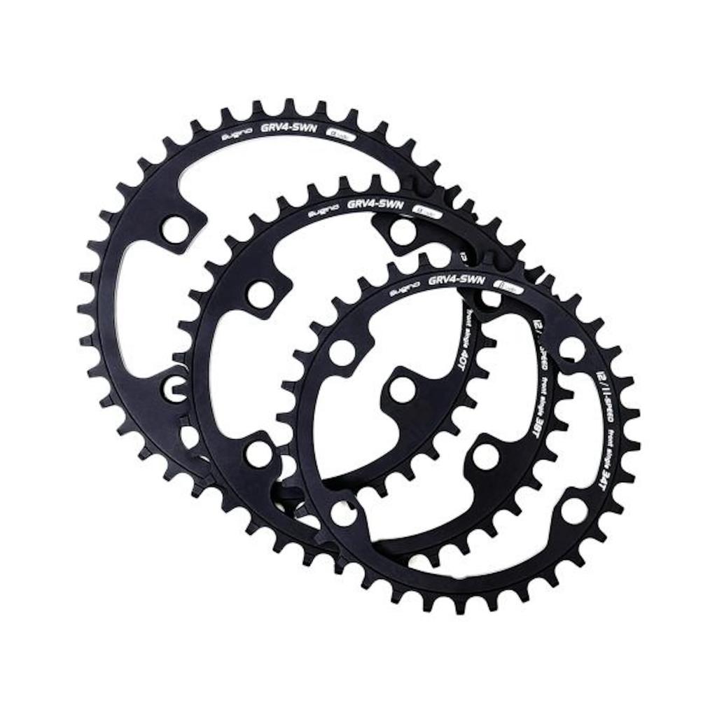 Sugino 44T BLACK Chainring for Shimano Cranks 1 Piece GRV4-SWN 3/32 4-Arm (4 Bolts) -