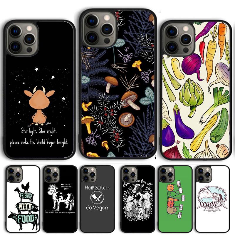 Go Vegan Еда Вегетарианцы VEGGIE Чехол Для iPhone 17 Air 15 16 14 13 12 Pro Max 11 Pro Max Plus Чехол Для Телефона Coque