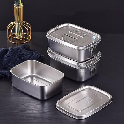 304 Нержавеющая сталь Bento Lunch Box для детей и взрослых Портативные двухслойные герметичные контейнеры для хранения продуктов питания для работы, пикника, стола