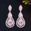 CMM блестящие белые серьги с кубическим цирконием в виде капель воды для невесты, свадебные вечерние украшения, аксессуары