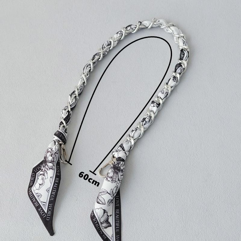 Новый модный бренд женские сумки аксессуары цепи съемные цветочные золотые серебряные металлические шелковые ремешки женские DIY цепи ручки для сумок