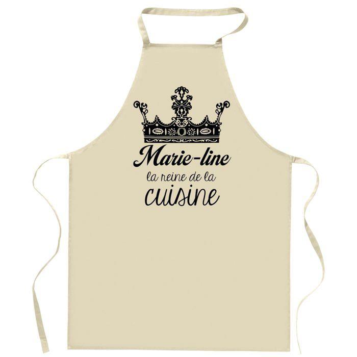 Tablier de cuisine - Marie-line Reine de la Cuisine - Coton épais - Impression France DTG - Taille ajustable