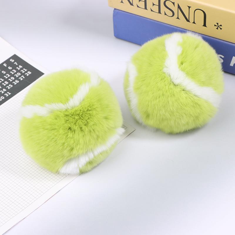 Мягкий пушистый теннисный мяч, плюшевый брелок, плюшевый мяч, брелок для девочек, рюкзак, подвесная сумка, подвесное украшение