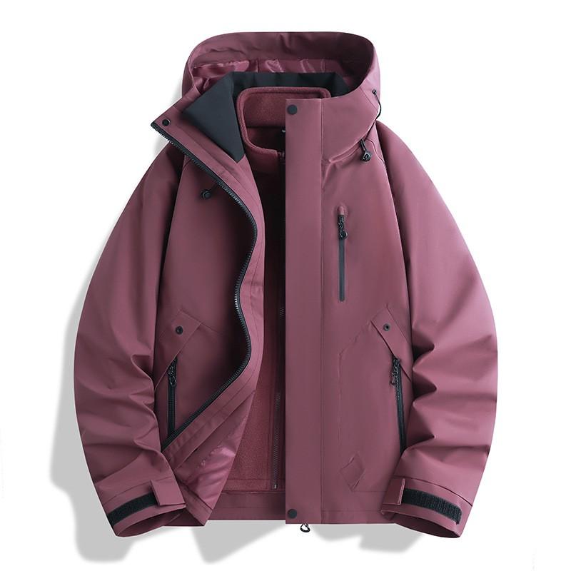 3-in-1 Waterproof Windproof Fleece Hiking Jacket Men Women Outdoor Camping