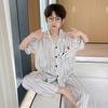 Boys Pajama Set Ice Silk 3-Piece Short Sleeve Lounge Wear Kids 8 Years Cartoon Print Lightweight Sleepwear