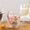 1/2Pcs 350ML Dries Flower Double Wall Mug Insulated Coffee Cup with Handle Espresso Latte Cappuccino Milk Juice Tea Water Drinking Cup