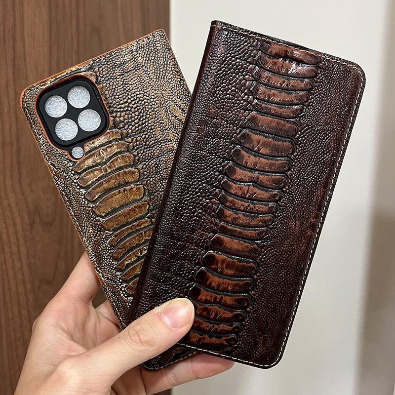 Magnet Genuine Leather Skin Flip Wallet Book Phone Case Cover On For Samsung Galaxy A12 A22 A22s A32 4G 5G A 22 22s 32 s 64/128