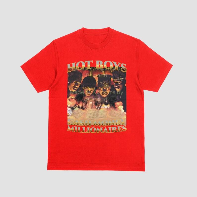 Футболка Hot Boys, Cash Money Millionaires Черная, Белая и Теперь Красная Хип-Хоп Уличная Одежда Оверсайз Футболка Короткий Рукав Повседневная Одежда