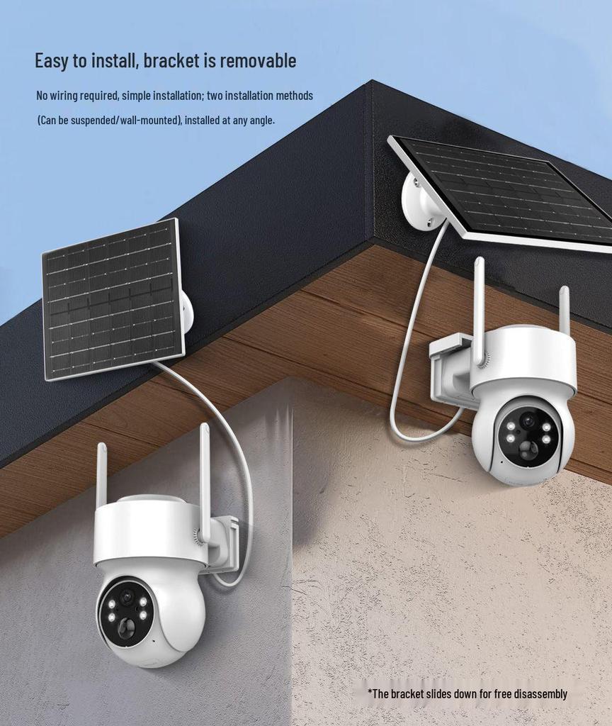 European 4G Solar-Powered Surveillance Camera, Wireless, Outdoor, Low Power, Long Standby Monitoring