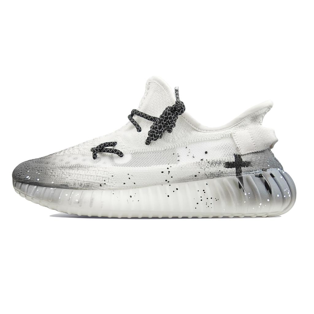 adidas Оригинальные Yeezy Boost 350 V2 Устойчивые к истиранию Устойчивые к истиранию Низкие повседневные кроссовки Унисекс Белый Серый HQ6316(Team373-BOX)