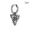 Vintage Men's Huggies Hoop Earrings,Natural Stone Stainless Steel Celtic Knot Hoop Earrings,New Trend Hiphop Jewelry Gifts