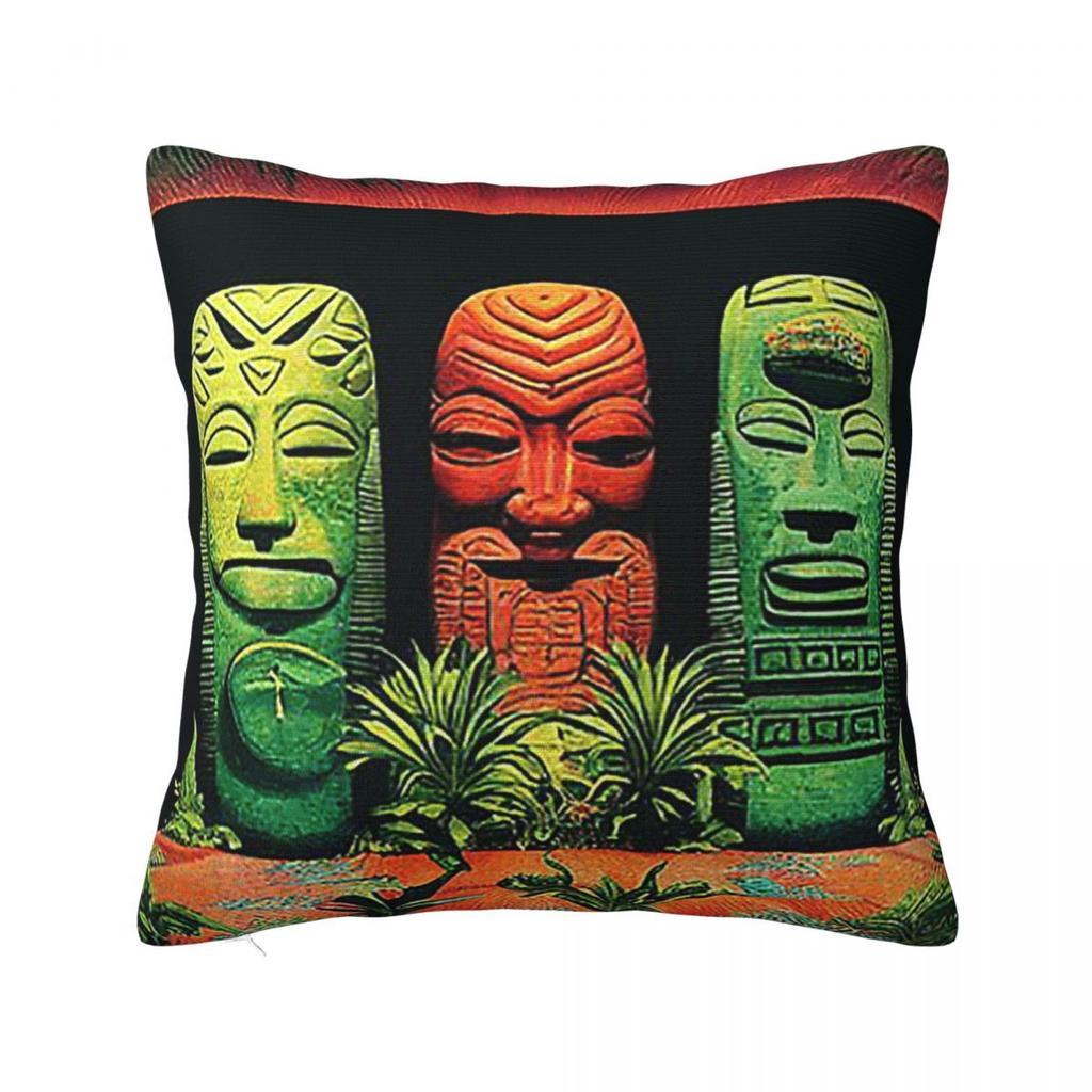 Garden Of Tikis Tiki Mask Square Pillowcase Pillow Cover Cushion Zip Decorative Comfort Throw Pillow for Home Living Room